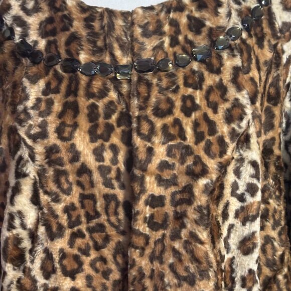 VICTOR ALFARO Leopard Print with 3/4 Sleeve Crop Jacket - Size 20W - Picture 3 of 16